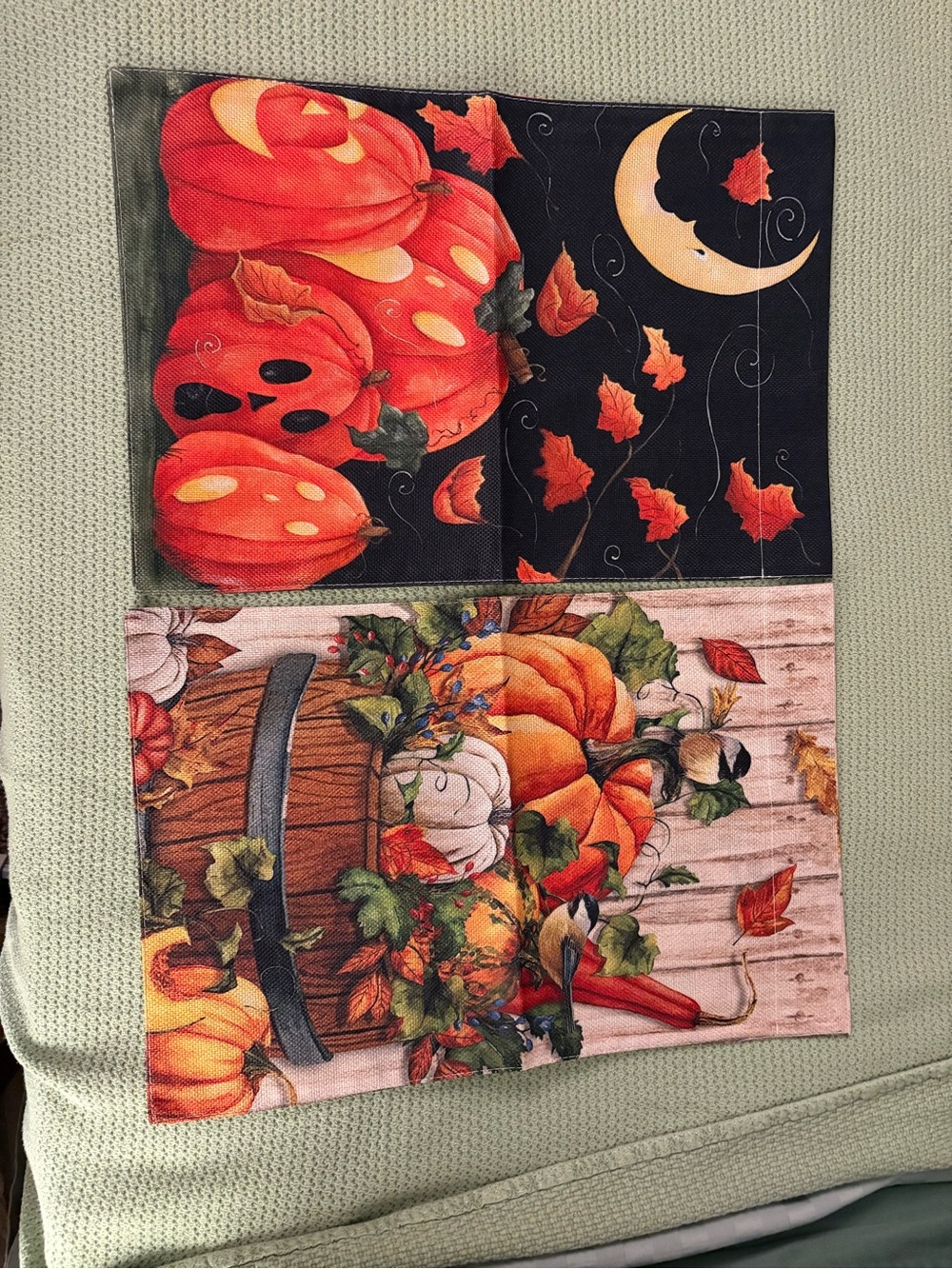 Autumn Pumpkin Fall Flag Set - Orange & Black